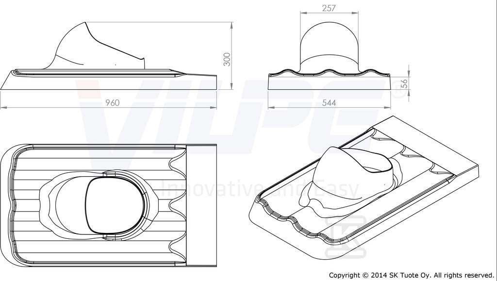 XL Universal roof pass-through (metal - 735509